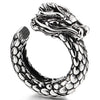 Retro Style Vintage Steel Dragon Scales Huggie Hinged Hoop Clip-on Earrings for Men Womens - COOLSTEELANDBEYOND Jewelry