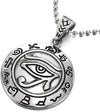 Stainless Steel Circle Evil Eye Medal Pendant Necklace for Men Women, 23.6 inch Ball Chain - COOLSTEELANDBEYOND Jewelry