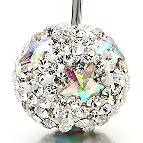 Surgical Steel Belly Button Ring Body Jewelry Piercing Ring Navel Ring with Star Cubic Zirconia - COOLSTEELANDBEYOND Jewelry