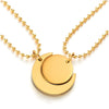 A Pair Gold Color Couples Lovers Steel Moon and Sun Matching Pendant Necklace for Man Woman Friends - COOLSTEELANDBEYOND Jewelry