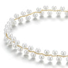 Beautiful Ladies Womens Synthetic Pearl Link Chain White Choker Necklace, Adjustable - COOLSTEELANDBEYOND Jewelry