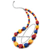 Bib Choker Collar Statement Necklace with Colorful Faceted Wood Beads Charms Summer Holiday Beach - coolsteelandbeyond