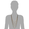 Black Gold Statement Necklace Waterfall Multi-Strand Long Chains Beads Ball Charm Pendant, Dress - COOLSTEELANDBEYOND Jewelry