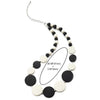 Black White Wood Circle Disc Beads Chain Choker Collar Statement Necklace, Dress Party Event, Unique - COOLSTEELANDBEYOND Jewelry