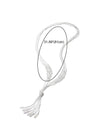 Boho Chic Lariat Necklace Tassel Pendant White Crystal Bead Three-Strand Long Chain Y-Shape - COOLSTEELANDBEYOND Jewelry