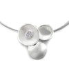 Chic Fashion Choker Collar Statement Necklace White Color Circles Flower Petal Large Pendant - coolsteelandbeyond