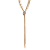 Chic Gold Lariat Necklace Tassel Pendant with Rhinestones, Multi-strand Long Chains Y-Shape - COOLSTEELANDBEYOND Jewelry