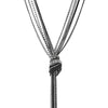 Chic Silver Black Lariat Necklace Tassel Pendant with Rhinestones, Multi-strand Long Chains Y-Shape - COOLSTEELANDBEYOND Jewelry