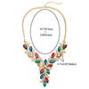 Colorful Marquise Crystal Rhinestone Petal Flower Drop Y Pendant Necklace, Earrings Set - coolsteelandbeyond