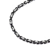 COOLSTEELANDBEYOND 23.2 inches Long Mens Steel Silver Black Interwoven Link Chain Necklace with Lobster Claw Clasp - coolsteelandbeyond