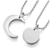 COOLSTEELANDBEYOND A Pair Couples Lovers Steel Moon and Sun Matching Pendant Necklace for Man Woman Friends - coolsteelandbeyond