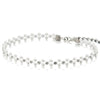 COOLSTEELANDBEYOND Beautiful Ladies Womens Synthetic Pearl White Choker Necklace with Cubic Zirconia - COOLSTEELANDBEYOND Jewelry