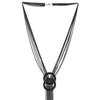 Black Multi-Strand Chains Necklace Two Interlocking Circles Charm Long Tassel Pendant - COOLSTEELANDBEYOND Jewelry