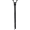 Black Multi-Strand Chains Necklace Two Interlocking Circles Charm Long Tassel Pendant - COOLSTEELANDBEYOND Jewelry