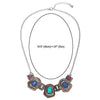 COOLSTEELANDBEYOND Choker Bib Collar Necklace, Colorful Gem Stone Geometric Rectangle Trapezium Pendant, Ethnic Retro - coolsteelandbeyond