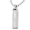 COOLSTEELANDBEYOND Classic Mens Stainless Steel Bible Verse Cross Rectangle Dog Tag Pendant Necklace, 23.6 inch Chain - coolsteelandbeyond