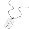 Classic Stainless Steel Mens Dog Tag Pendant Necklace with Cross, 23.6 inches Ball Chain - COOLSTEELANDBEYOND Jewelry