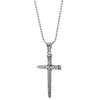 COOLSTEELANDBEYOND Exclusive Mens Womens Steel Vintage Textured Nail Cross Pendant Necklace, 30 inches Ball Chain - coolsteelandbeyond