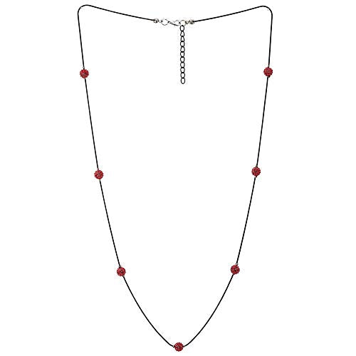 strapless open back dress Exquisite Black Statement Necklace Long Chain with Red Rhinestones