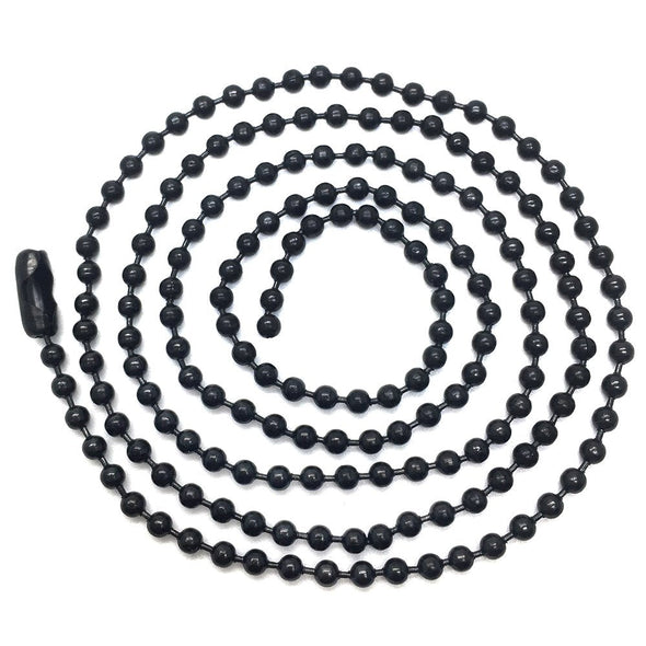 Exquisite Mens Stainless Steel Black Dog Tag Pendant Necklace with Cubic Zirconia, 23.6 inch Chain - COOLSTEELANDBEYOND Jewelry