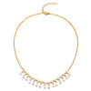 Gold Color Choker Bib Collar Pendant Necklace, Pear Rhinestone Crystal Cluster Charms, Wedding Dress - COOLSTEELANDBEYOND Jewelry