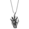 Gothic Steel Mens Vintage Skeleton Hand Spiked Claw Nail Skull Pendant Necklace, 30 in Wheat Chain - COOLSTEELANDBEYOND Jewelry