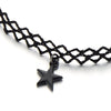 COOLSTEELANDBEYOND Ladies Black Choker Tattoo Necklace with Black Star Charm Pendant - COOLSTEELANDBEYOND Jewelry
