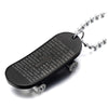 Man’s Stainless Steel Skateboard Pendant Necklace Silver Black Two-Tone with 23.6 in Ball Chain - COOLSTEELANDBEYOND Jewelry