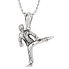 COOLSTEELANDBEYOND Martial Artist Kung Fu Karate Pendant Necklace for Men Stainless Steel with 23.6 in Ball Chain - coolsteelandbeyond