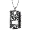Men Stainless Steel Two-Sided Bone Pirate Skull Sword Tribal Tattoo Pattern Dog Tag Pendant Necklace - COOLSTEELANDBEYOND Jewelry