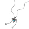 COOLSTEELANDBEYOND Men Women Steel Eagle Spiked Sword Pendant Necklace, Turquoise Long Chain Dangle Dove Circle Charm - coolsteelandbeyond