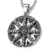 Mens Dharmachakra Pendant Dharma Wheel of Law Symbol Necklace Stainless Steel with 23.4 in Chain - COOLSTEELANDBEYOND Jewelry