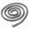 COOLSTEELANDBEYOND Mens Gothic Double Skull Pendant Stainless Steel Biker Necklace with 23.6 in Wheat Chain - coolsteelandbeyond
