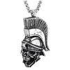 COOLSTEELANDBEYOND Mens Large Steel Vintage Indian Chief Skull Pendant Necklace with 30 in Wheat Chain, Gothic Punk - coolsteelandbeyond