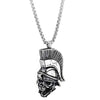 COOLSTEELANDBEYOND Mens Large Steel Vintage Indian Chief Skull Pendant Necklace with 30 in Wheat Chain, Gothic Punk - coolsteelandbeyond