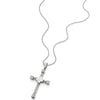 COOLSTEELANDBEYOND Mens Stainless Steel Cross Pendant Necklace Embedded with Steel Twisted Cable, 30 inches Ball Chain - coolsteelandbeyond