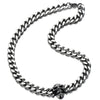 Stainless Steel Curb Chain Skull Necklace for Men, Silver Color, Gothic Style, 30.3MM Width, 22 Inches Length, Ideal for Bold, Edgy Fashion - COOLSTEELANDBEYOND Jewelry