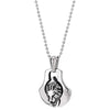 COOLSTEELANDBEYOND Mens Stainless Steel Lion Head Axe Dog Tag Pendant Necklace with 30 inches Ball Chain - coolsteelandbeyond