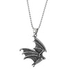 COOLSTEELANDBEYOND Mens Stainless Steel Vintage Flying Bat Pendant Necklace, 30 inches Wheat Chain, Punk Rock - coolsteelandbeyond