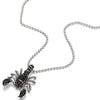 Steel Scorpion Pendant Necklace for Men with Black Cubic Zirconia, Gothic Style, Complete with 23.6-Inch Ball Chain for a Striking, Edgy Look - COOLSTEELANDBEYOND Jewelry