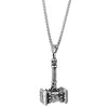 COOLSTEELANDBEYOND Mens Steel Thrall’s Doom Hammer Pendant Necklace with 30 inches Wheat Chain, Vintage Tribal - coolsteelandbeyond