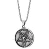 COOLSTEELANDBEYOND Mens Steel Vintage Pentagram Baphomet Goat Jesus Christ Medal Pendant Necklace - coolsteelandbeyond