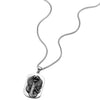 COOLSTEELANDBEYOND Mens Steel Vintage Raised Coiled Cobra Snake Dog Tag Pendant Necklace, 30 Inches Wheat Chain - coolsteelandbeyond