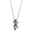 COOLSTEELANDBEYOND Mens Vintage Steel Skull Skeleton Crawling Pendant Necklace, 23.6 inch Ball Chain - coolsteelandbeyond