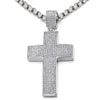 COOLSTEELANDBEYOND Mens Women Large Steel Cross Pendant Necklace with Cubic Zirconia and 30 inches Wheat Chain - coolsteelandbeyond