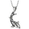 Mens Women Lucky Koi Fish Goldfish Pendant Necklace Stainless Steel, 23.6 in Ball Chain Unique - COOLSTEELANDBEYOND Jewelry