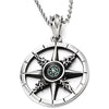 Mens Women Marine Steering Wheel and Compass Pendant Necklace Stainless Steel 30 inches Ball Chain - COOLSTEELANDBEYOND Jewelry