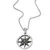 Mens Women Marine Steering Wheel and Compass Pendant Necklace Stainless Steel 30 inches Ball Chain - COOLSTEELANDBEYOND Jewelry
