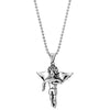 COOLSTEELANDBEYOND Mens Women Stainless Steel Vintage Angle Wing Body Pendant Necklace with 30 inches Ball Chain - coolsteelandbeyond