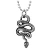 Mens Women Stainless Steel Vintage Coiled Cobra Snake Pendant Necklace, 23.6 inch Ball Chain, Gothic - COOLSTEELANDBEYOND Jewelry